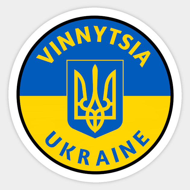 Vinnytsia Ukraine Circular Flag Sticker by urban-wild-prints